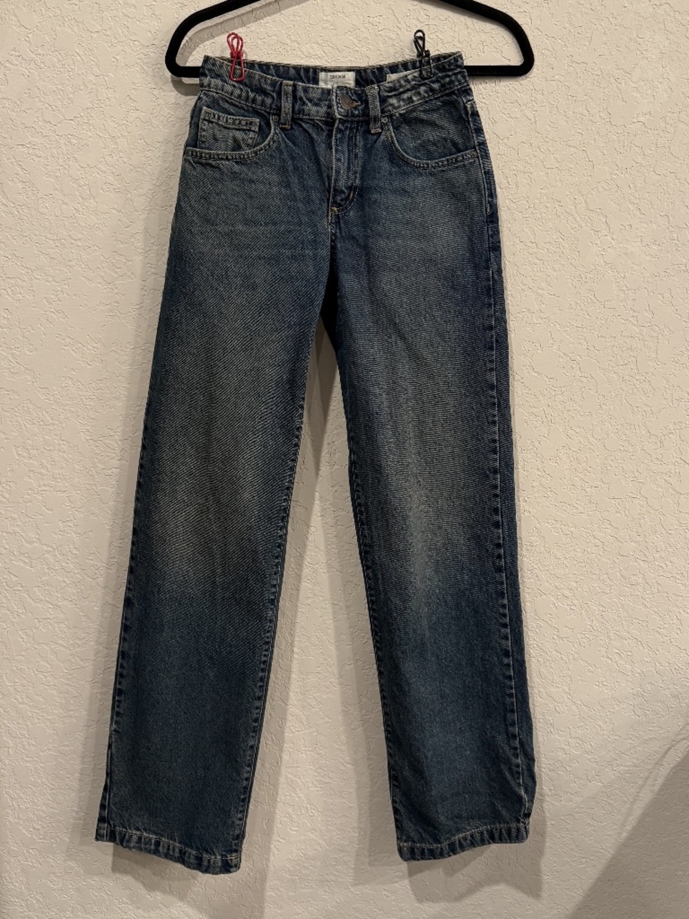Cotton On Low Straight Jeans Dark Vintage Wash, 22" Waist | Size 0-2